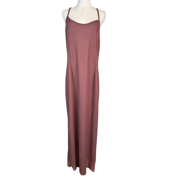 NWT Pretty Little Thing 16 Mauve Waffle Knit Maxi Dress Sleeveless Polyester - Picture 6 of 15